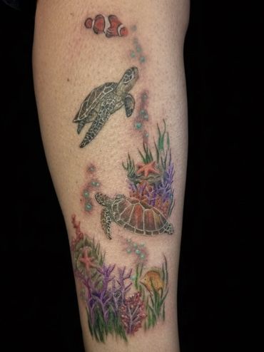 Colorful micro tattoo