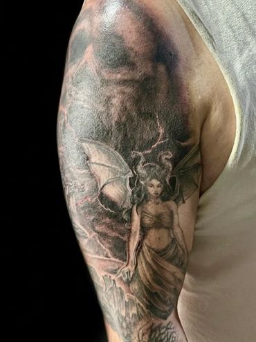 Half tattoo sleeve