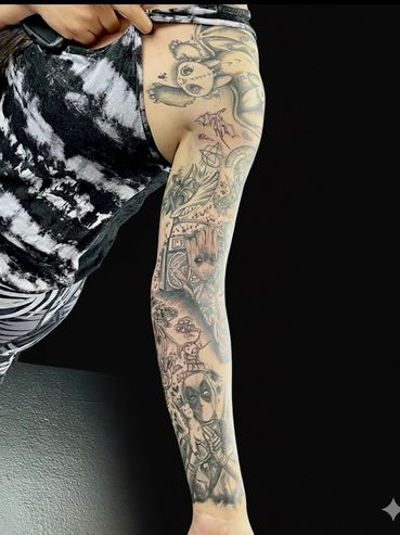 Patchwork tattoo sleeve