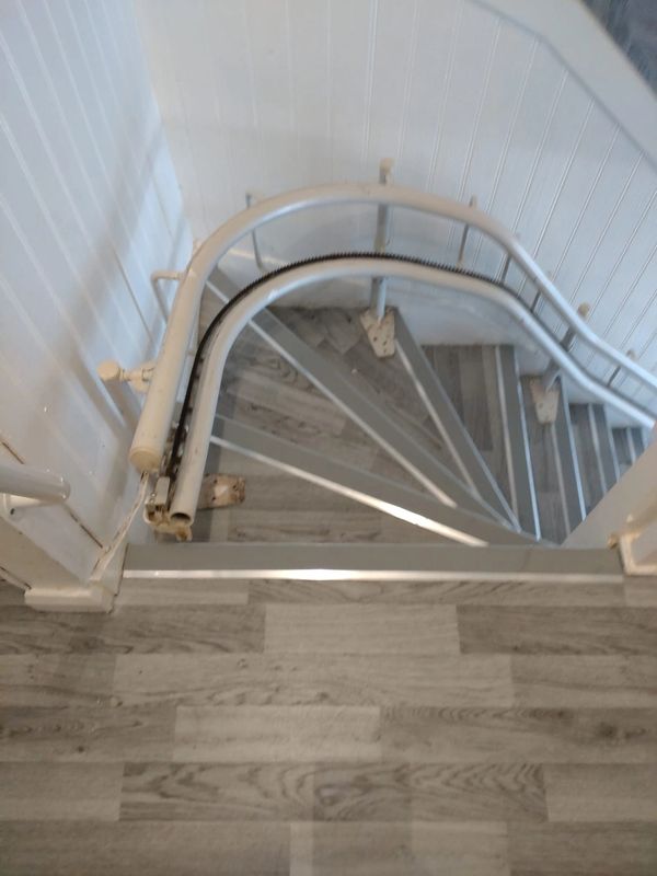 Luxury safety flooring on a set of stairs