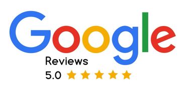 Google logo with a perfect 5-star review rating.