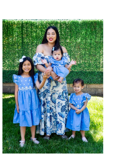 Fashion Designer Rina Palma with her 3 daughters 