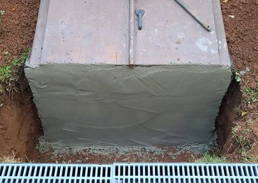 Client had seepage and water retention by Bilco door and into basement