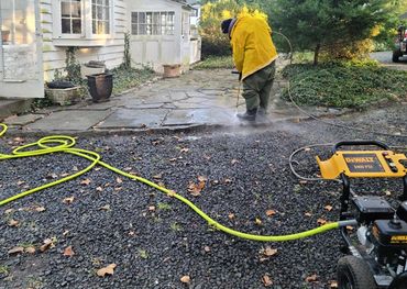 Natural stone hardscape maintenance.