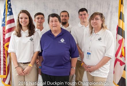 Group photo of six people at the 2016 National Duckpin Youth Championships.
