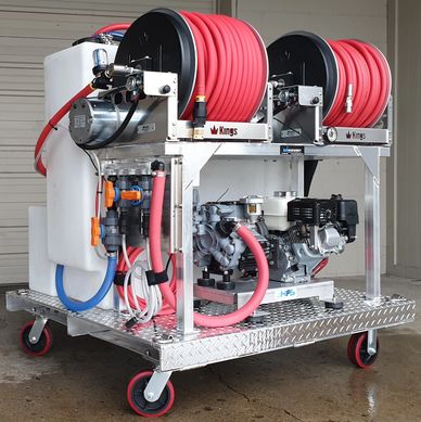 custom soft wash system, pressure wash skid, cleaning drone, soft wash skid, done wash pump