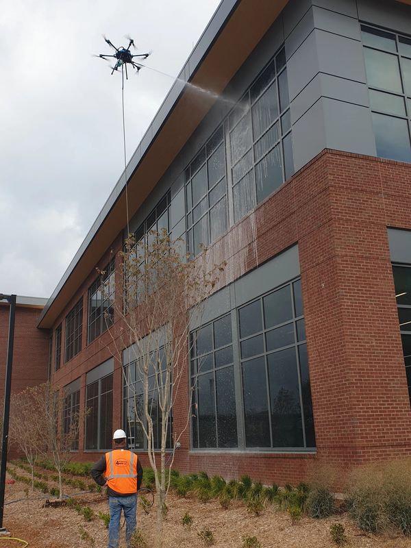 drone window cleaning, solar panel cleaning with drone, DJI drone, Apellix, lucid sherpa drone