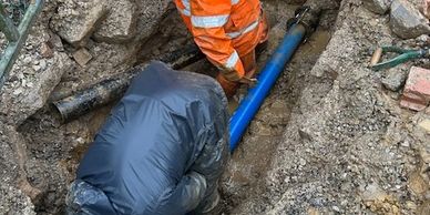 Watermain repair on 4" common supply  pipe.