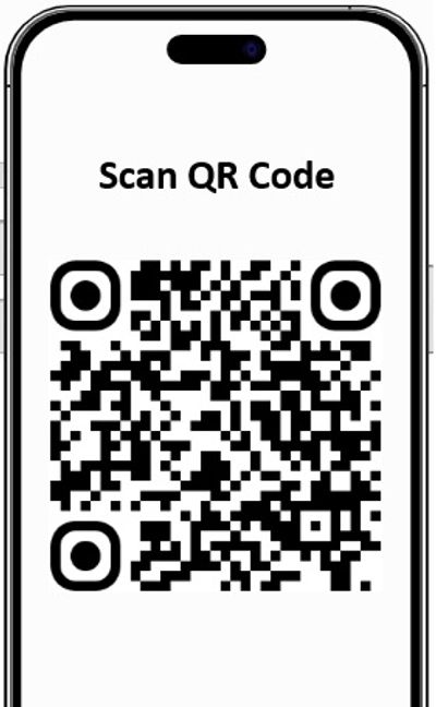 Smartphone screen displaying a QR code with 'Scan QR Code' text.