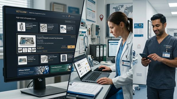 Interactive veterinary asset management & specialized clinical orthopedic auctions.
