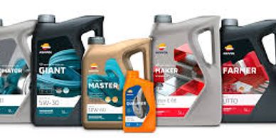 Various motor oil containers from the brand Mapa in different sizes and types.