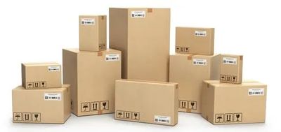 A collection of various sized brown cardboard shipping boxes stacked together