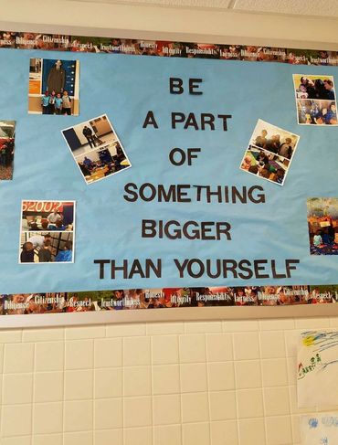 A chart that says Be a part of something bigger than yourself