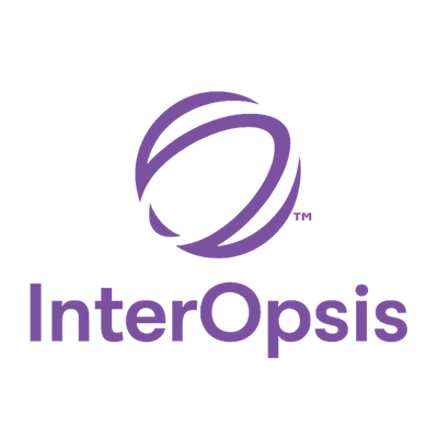 InterOpsis logo with purple swirl and text.
