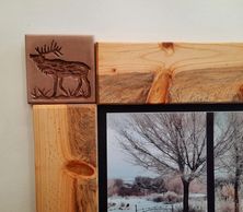 Elk tile in natural wood window surround