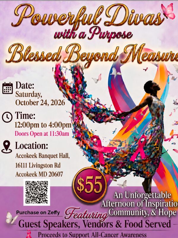 Flyer for a women's cancer awareness event on October 24, 2026.