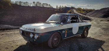 Rally special stage in a quarry in  France (Bastogne and the Ardennes forest).