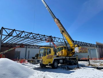 Jefco crane fixing the reinforced roof structure
