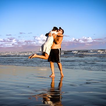 Loving couple on a beach