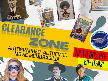 Authentic Hollywood memorabilia, certified authentic movie memorabilia, signed movie collectibles