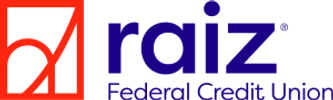 Raiz Federal Credit Union logo with red and blue colors.