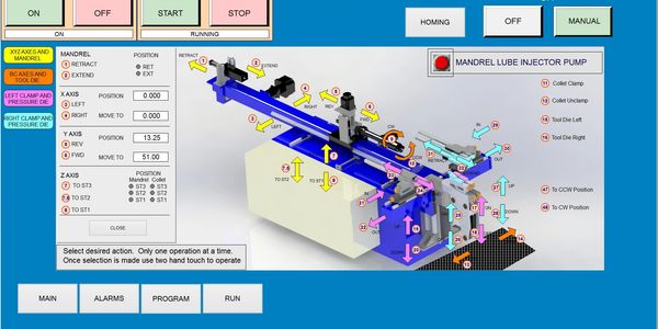 This image is a Tube Works EXACTA-BEND Controller for dual stack and right and left bending.
