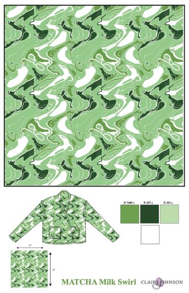 Print design, matcha swirl