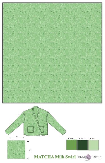 Print design , green cats