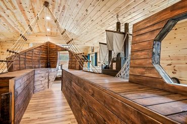 Custom-built pirate ship in Gatlinburg cabin