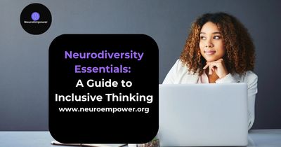 Neurodiversity Essentials course promo by NeuroEmpower, featuring woman at laptop