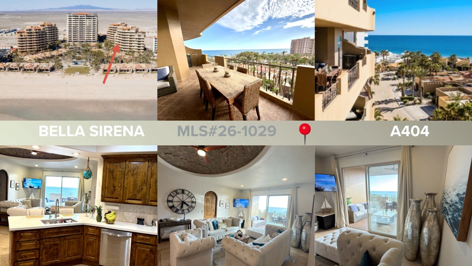 Beachfront Bella Sirena condo with ocean views and modern interiors.
