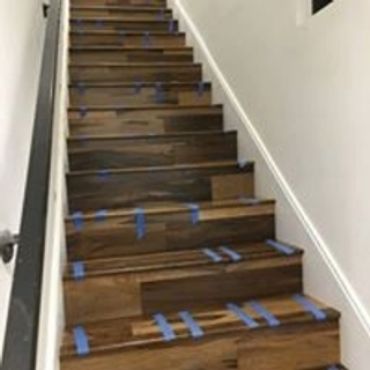 engineered stairs glue down 