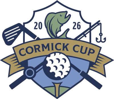 Logo for the 2026 Cormick Cup featuring golf and fishing elements.
