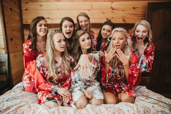 Bride and Bridesmaids in Millhouse Lodge