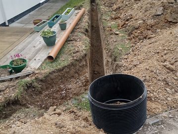 Groundworks laying underground drainage