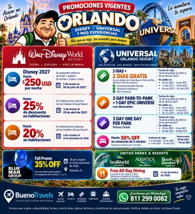 Promociones Vigentes Paquetes a Orlando desde Monterrey