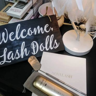 welcome lash dolls sign lash atomizer eyelash mirror