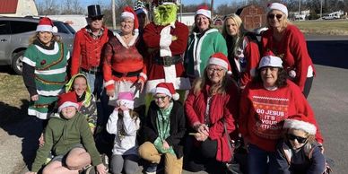 Portland Pay it Forward, a food pantry (food bank) in Portland TN, volunteers dressed for Christmas.