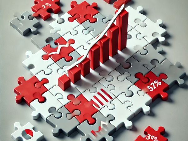 A graph on a puzzle to signify accurate sales forecasting.