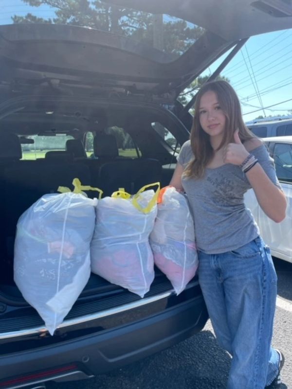Bentley did a closet cleanout with her mom, Kathy, and donated some wonderful things to the Peninsul