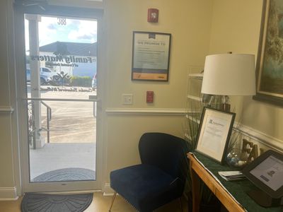 Family Matters in person therapy office waiting room.