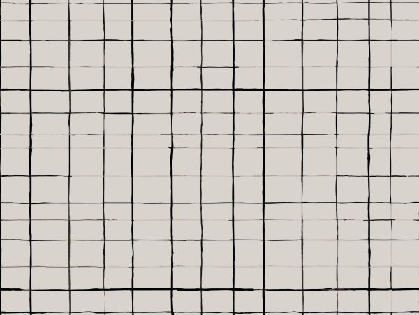 Abstract grid pattern with irregular black lines on beige background.