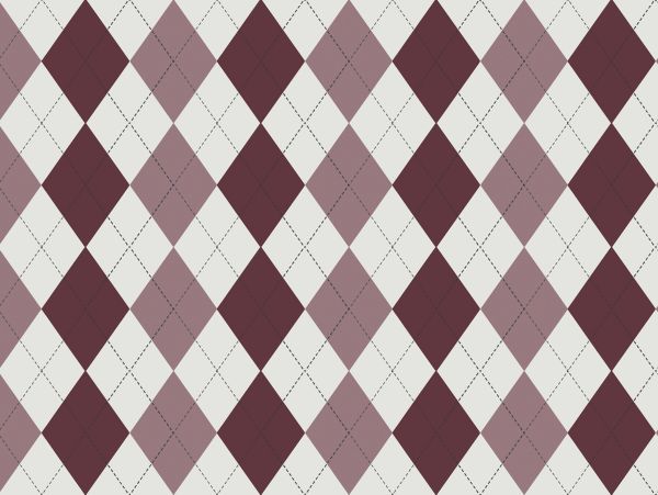 Argyle pattern with shades of burgundy and pink.