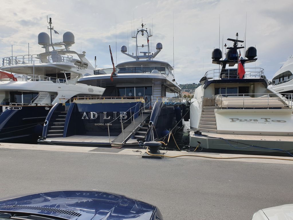 Outer harbour wall, Golfe Juan. Home to 41M superyacht "Ad Lib"