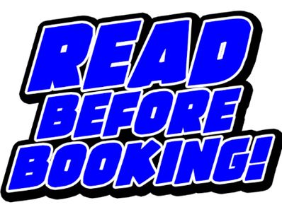 Read Before Booking graphic