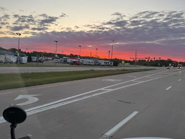 A morning sunrise after a night of driving