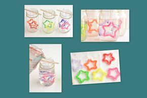 Making pretty hand-made crystal ornaments, with Long Islands balloon twisters.