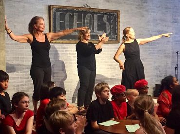 Demonstrating a Spolin Game with Aretha Sills (Viola Spolin's granddaughter)