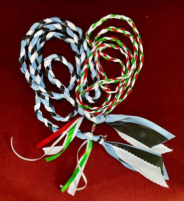 Handfasting ribbon design in a heart shape by FreeBird Ceremonies.