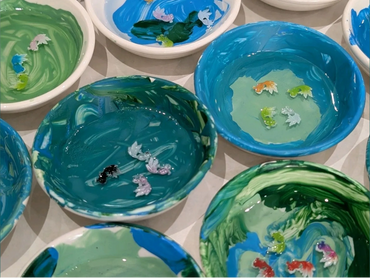 Each child created their own pond